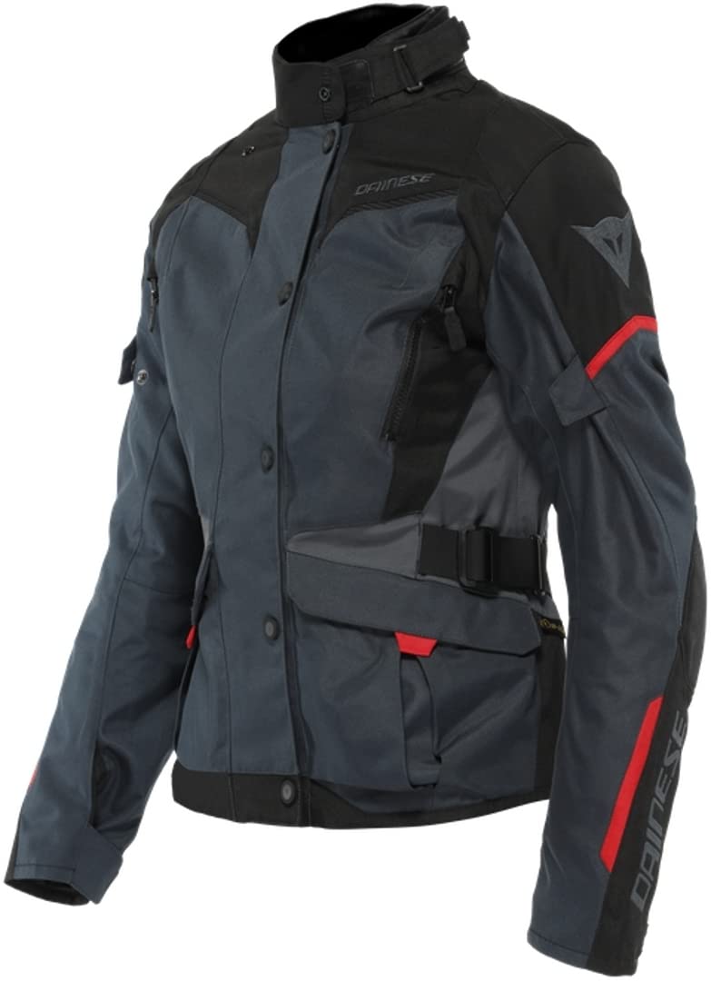 Dainese - Tempest 3 D Dry Lady, Motorradtourenjacke Für Damen, Wasserdichte Jacke, Herausnehmbares Thermofutter, Schulter Und Ellbogenschutz, Ebenholz/Schwarz/Lavarot, 42 von Dainese