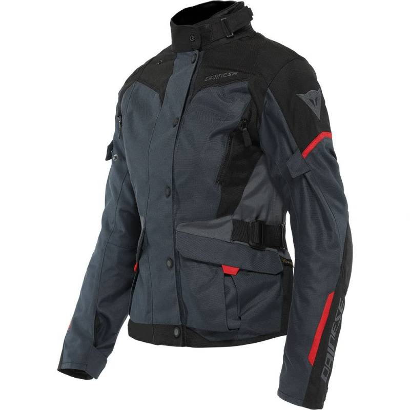 Dainese - Tempest 3 D Dry Lady, Motorradtourenjacke Für Damen, Wasserdichte Jacke, Herausnehmbares Thermofutter, Schulter Und Ellbogenschutz, Eisgrau/Schwarz/Lavarot, 40 von Dainese