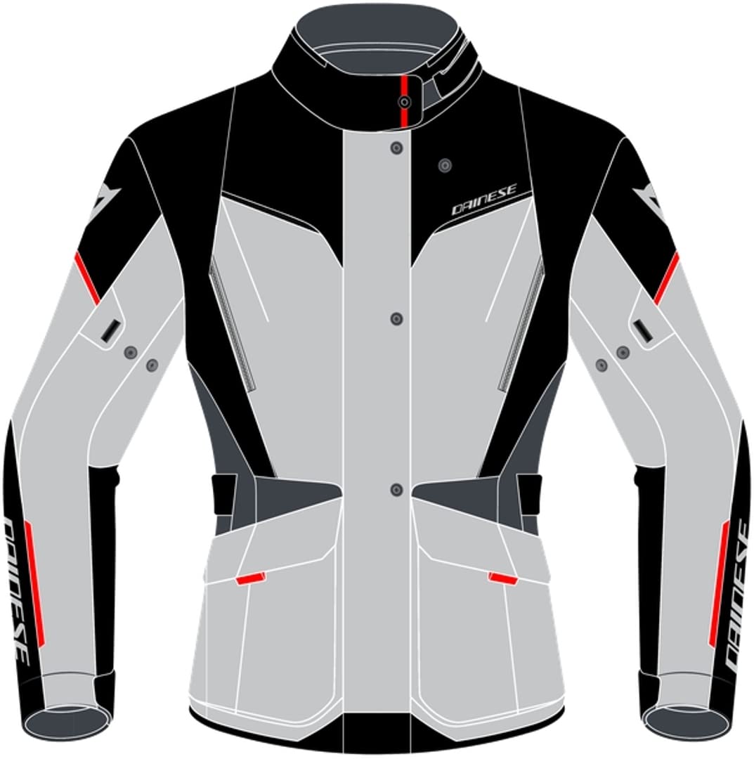 Dainese - Tempest 3 D Dry Lady, Motorradtourenjacke Für Damen, Wasserdichte Jacke, Herausnehmbares Thermofutter, Schulter Und Ellbogenschutz, Eisgrau/Schwarz/Lavarot, 54 Dainese - Tempest 3 D Dry Lady, Motorradtourenjacke Für Damen, Wasserdichte Jacke, Herausnehmbares Thermofutter, Schulter Und Ellbogenschutz, Eisgrau/Schwarz/Lavarot, 54 von Dainese