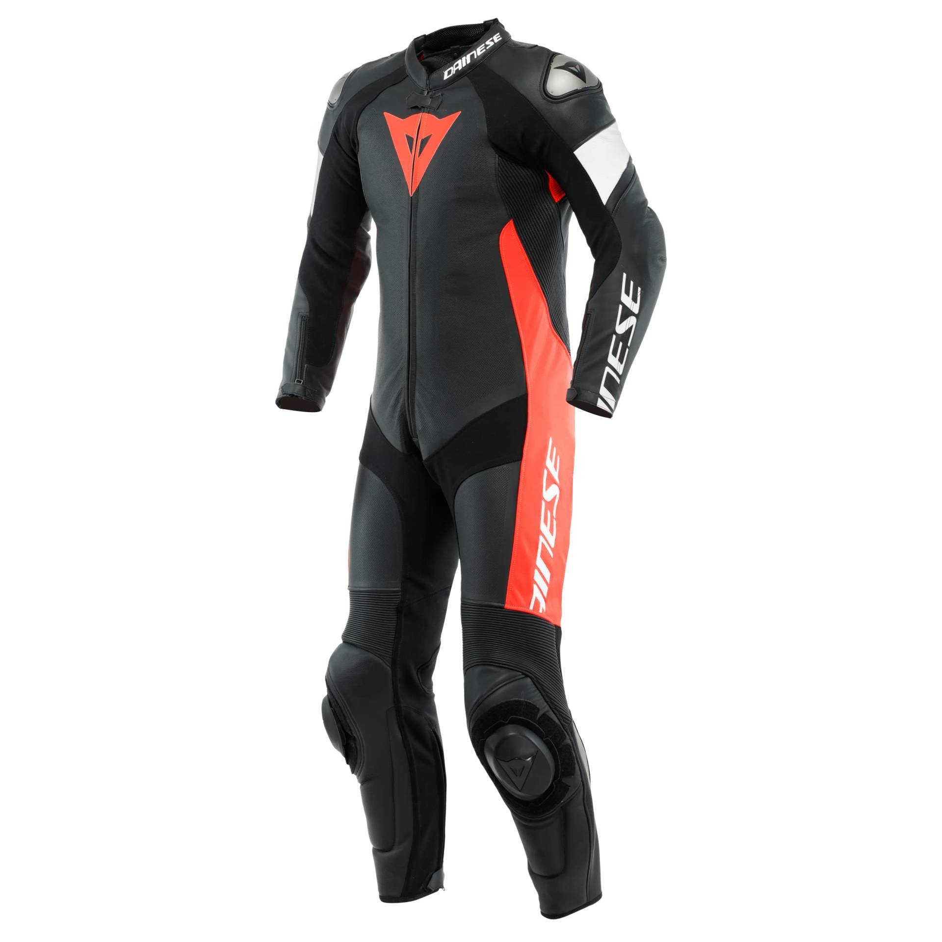 Dainese Tosa 1-Teiler Perforierte Motorrad Lederkombi (Black/Red/White,52) von Dainese