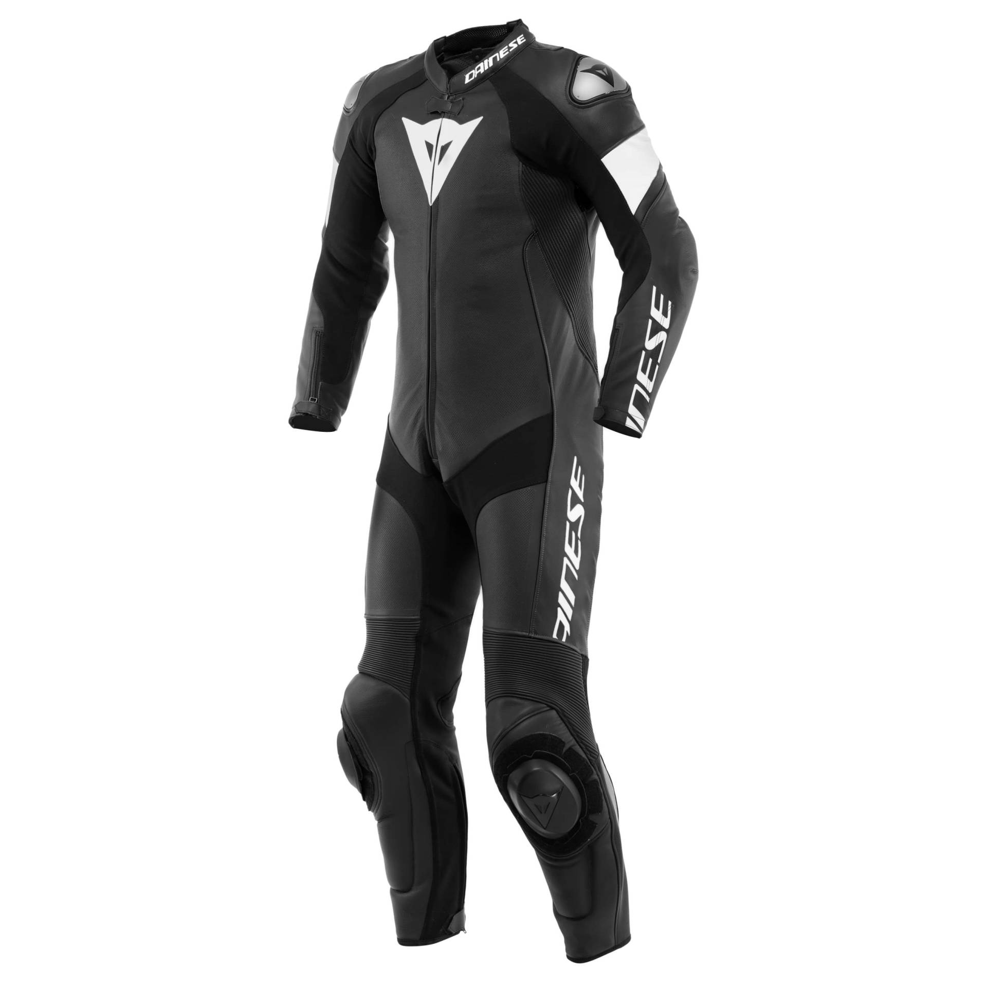 Dainese Tosa 1-Teiler Perforierte Motorrad Lederkombi (Black/White,52) von Dainese