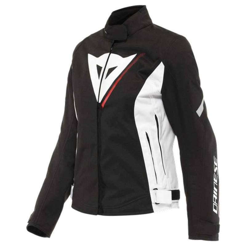 Dainese Veloce Lady D-Dry Jacket, Motorradjacke Ganzjährig Wasserdicht mit Abnehmbarer Thermoschicht, Damen, Schwarz/Weiß/Lava Rot, 40 von Dainese