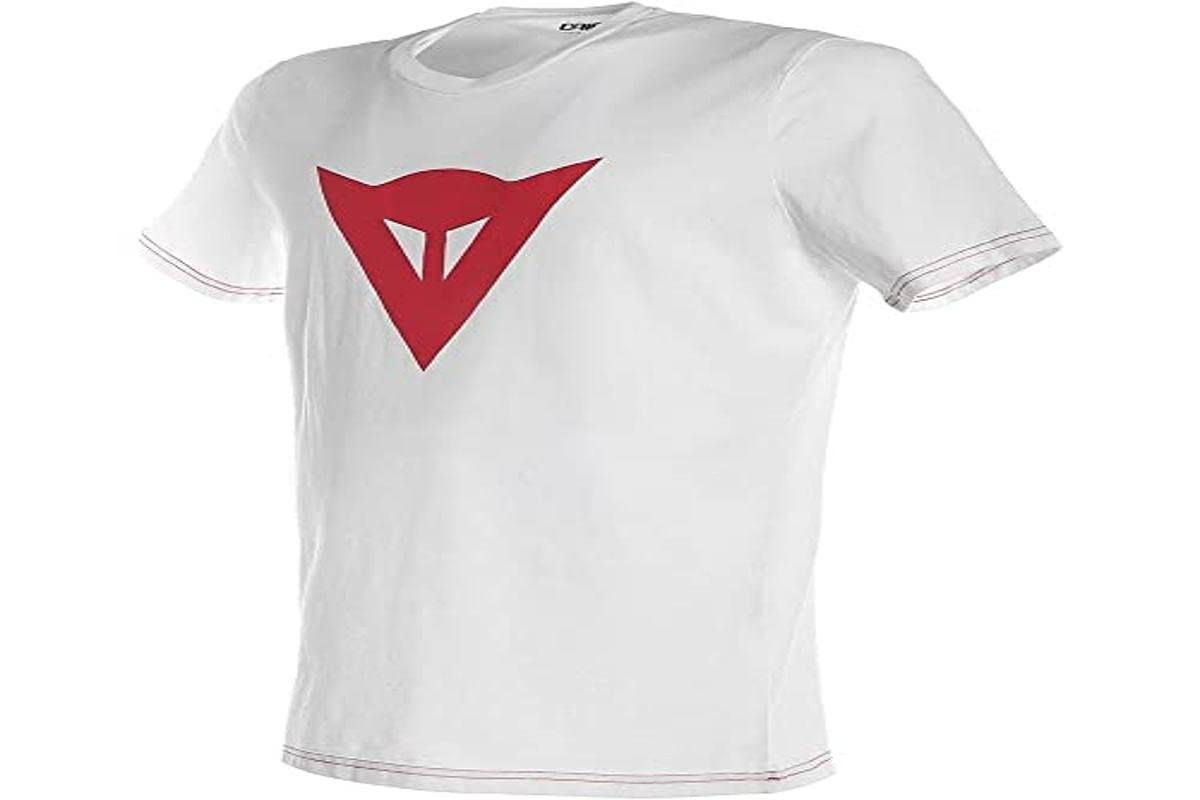 Dainese - Speed Demon T-Shirt, Herren T-Shirt mit Kurzen Ärmeln, Trikot mit Speed Demon Logo für Erwachsene, aus 100% Baumwolle, Weich und Cool, Klassischen Stil, Weiß/Rot von Dainese