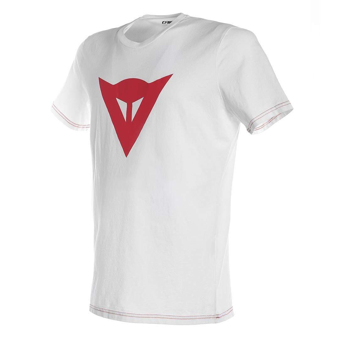 Dainese - Speed Demon T-Shirt, Dainese Herren T-Shirt mit Kurzen Ärmeln, Trikot mit Speed Demon Logo für Erwachsene, aus 100% Baumwolle, Weich und Cool, Klassischen Stil, Weiß/Rot von Dainese