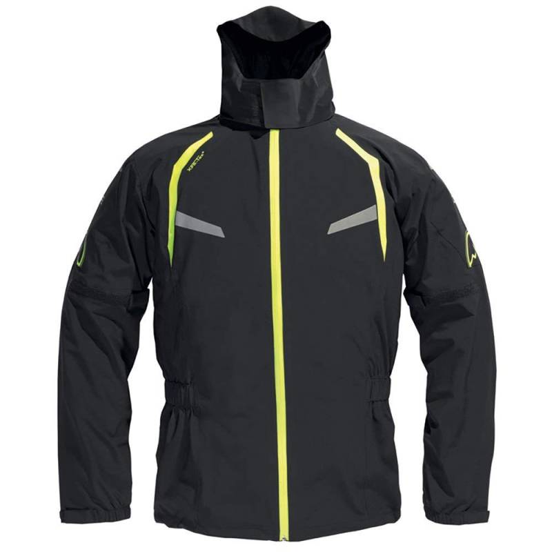 Dane BYGE XPR-Tex® Motorrad Regenjacke Farbe schwarz/signalgelb, Größe L von Dane