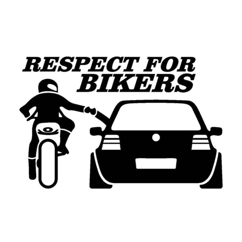 Danfer Auto-Aufkleber, Respect for Bikers, 3D Respekt Für Radfahrer Wasserdichter Reflektierender Biker Motorrad Sticker, Schwarz von Danfer