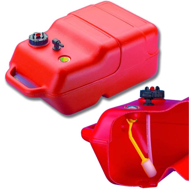 Daniboot 22 Liter Bootstank Benzintank mit Tankuhr aus ELTEX für Benzin, Diesel oder Rapsöl, Universell für Boot, Persönliches Wasserfahrzeug, Treibstofftank von Daniboot
