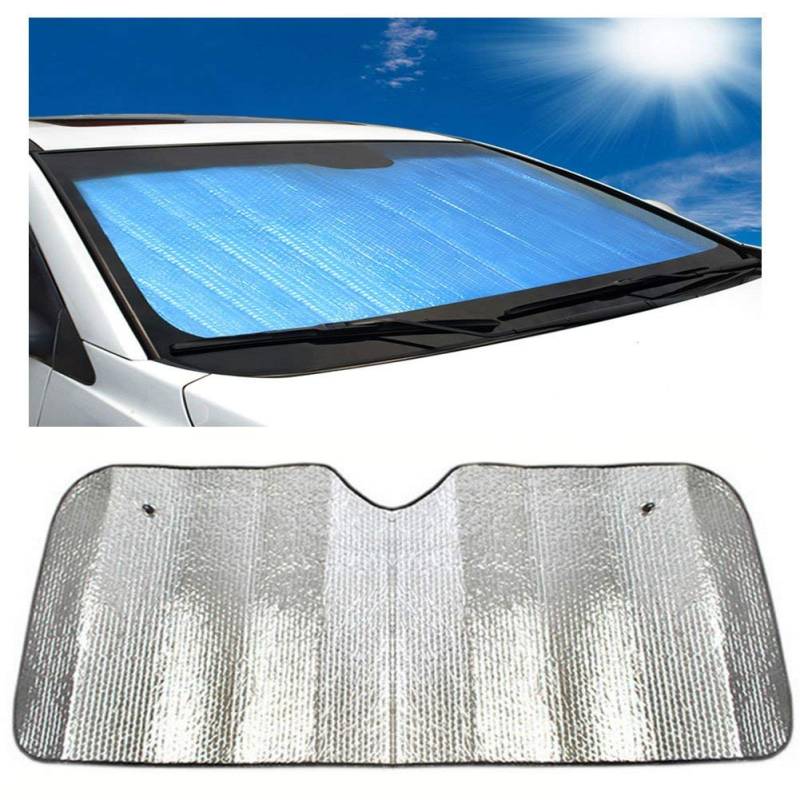 DaoRier Auto Sonnenschutz Frontscheibe Windschutzscheibe Schutz KFZ Doppelseitiges Aluminiumfolie Sonnenblende Faltbare Einfache Lagerung 140 x 70cm von DaoRier