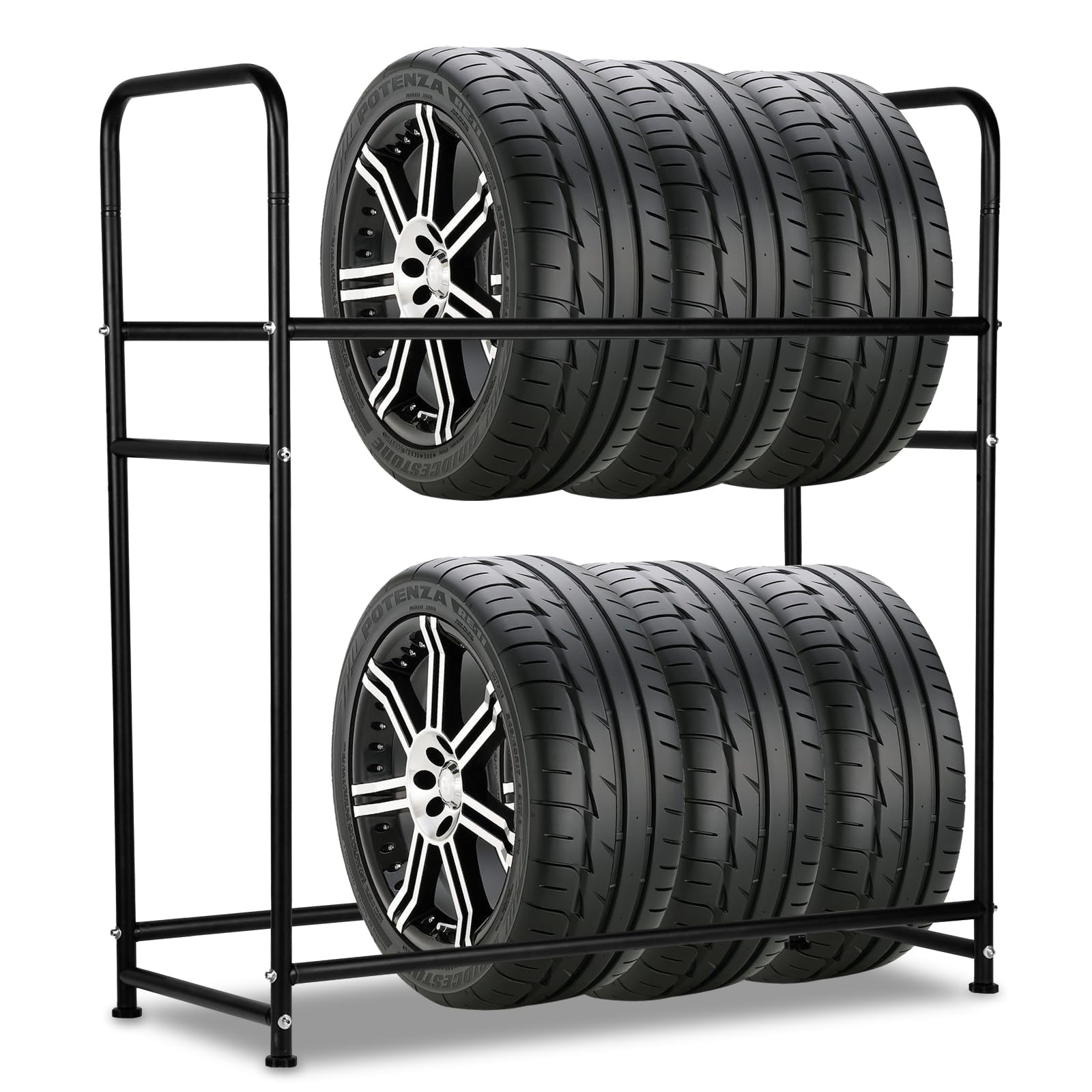 Daromigo reifenregal 8 Reifen,Reifenhalter verstellbar 107 x 46 x 117cm,Reifenständer mit Reifenschutzhülle,Reifen aufbewahrung Ladekapazität 180kg, für Garage,Werkstatt von Daromigo