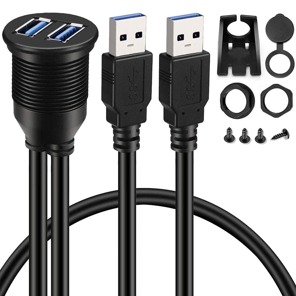 Daroplo 2 Ports Dual USB 3.0 AUX Unterputz Auto Halterung VerläNgerungs Kabel für Auto Boot Motorrad Armaturen Brett - 3 Fuß Daroplo 2 Ports Dual USB 3.0 AUX Unterputz Auto Halterung VerläNgerungs Kabel für Auto Boot Motorrad Armaturen Brett - 3 Fuß von Daroplo