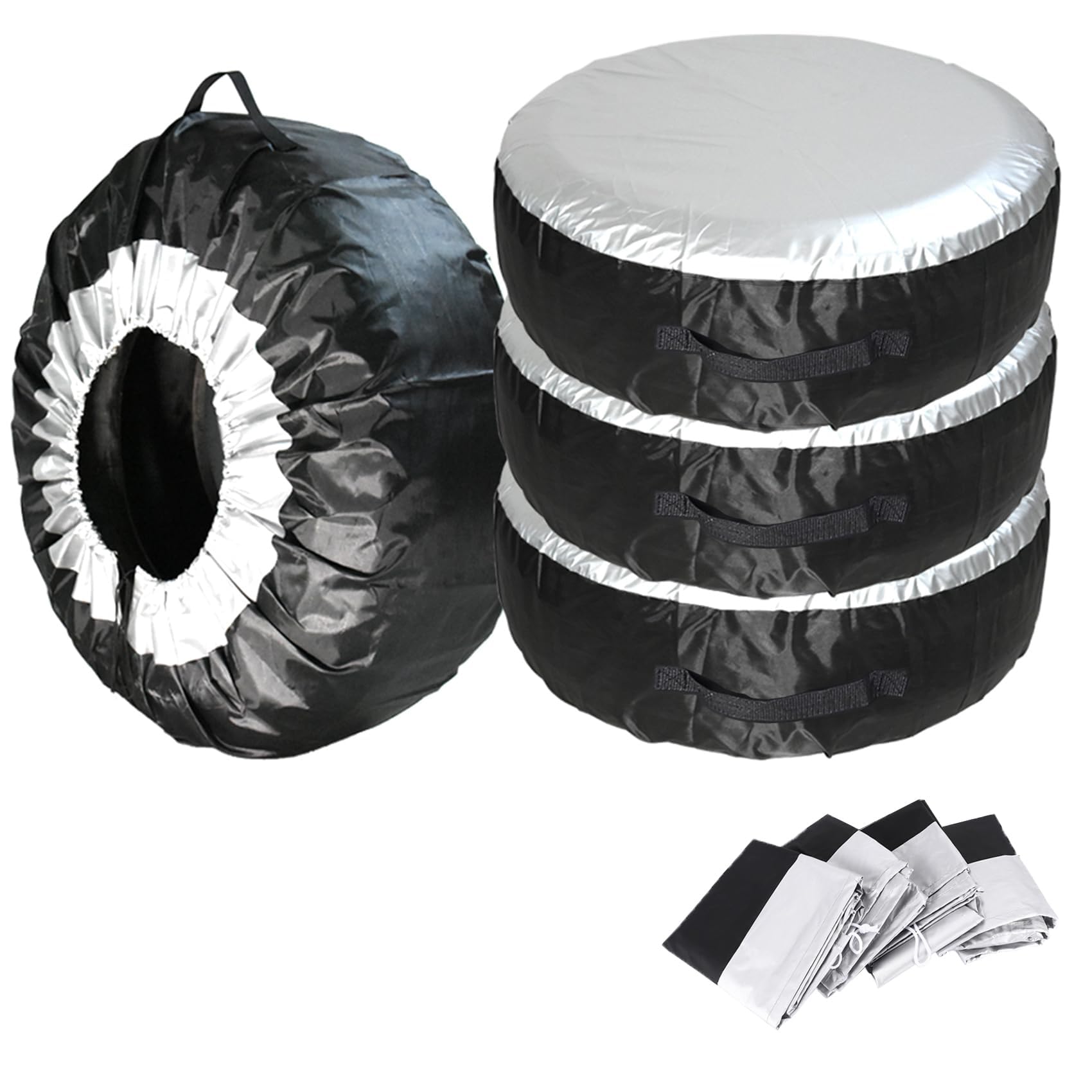 Dasing 4 Stücke Reifen Abdeckung Fall Auto Reserverad Abdeckung Aufbewahrungs Beutel Trage Tasche Polyester Reifen Für Autos Rad Schutz Abdeckungen 4 Saison Dasing 4 Stücke Reifen Abdeckung Fall Auto Reserverad Abdeckung Aufbewahrungs Beutel Trage Tasche Polyester Reifen Für Autos Rad Schutz Abdeckungen 4 Saison von Dasing