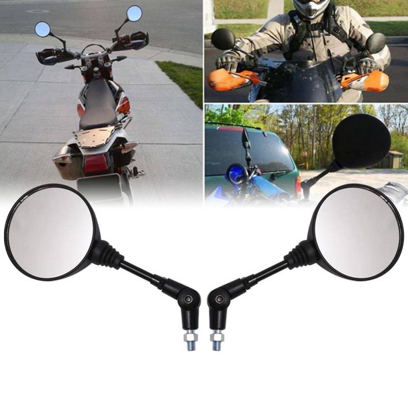 Dasing Universal Motorrad Rückspiegel Set Motorrad Straßen Fahrrad Seiten Rückansicht Roller 8/10 Mm für Quad Roller ATV Moped von Dasing