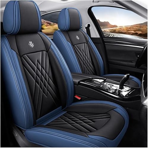 DateYcn Autositzbezüge für BMW X1 E84 X1 F48 X2 M35i F39 X2 F39 X3 E83 X3 F25 i8 I12, Leder, wasserdicht und atmungsaktiv, 5-Sitzer-Sitzbezug, Autoteile, Schwarz / Blau von DateYcn