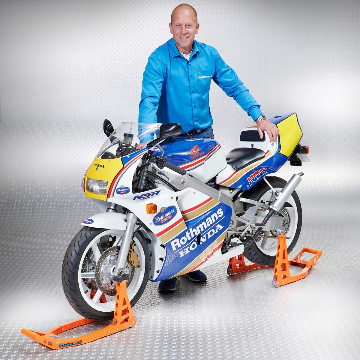 Motorrad Montageständer Motorradheber Motorradständer MotoGP (Vorderrad + Hinterrad) - Orange von Datona
