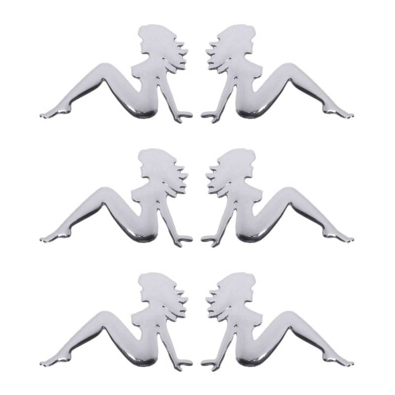 Daweglop 6X Schoene Dame Auto Fahrzeug Dekoration Aufkleber Emblem Logo Abzeichen von Daweglop