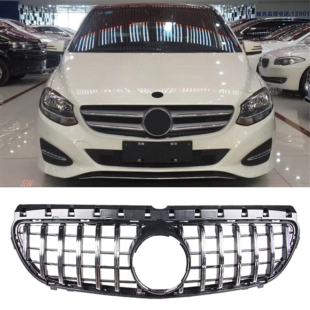 Dciustfhe Auto Front Nieren Kühlergrill Grill Stoßstangen, für Mercedes Benz B Class W246 B180 B200 B250 B220 2015 2016 2017 2018 ABS Gitter Doppelsteg Mesh Hood Luftansauggitter von Dciustfhe