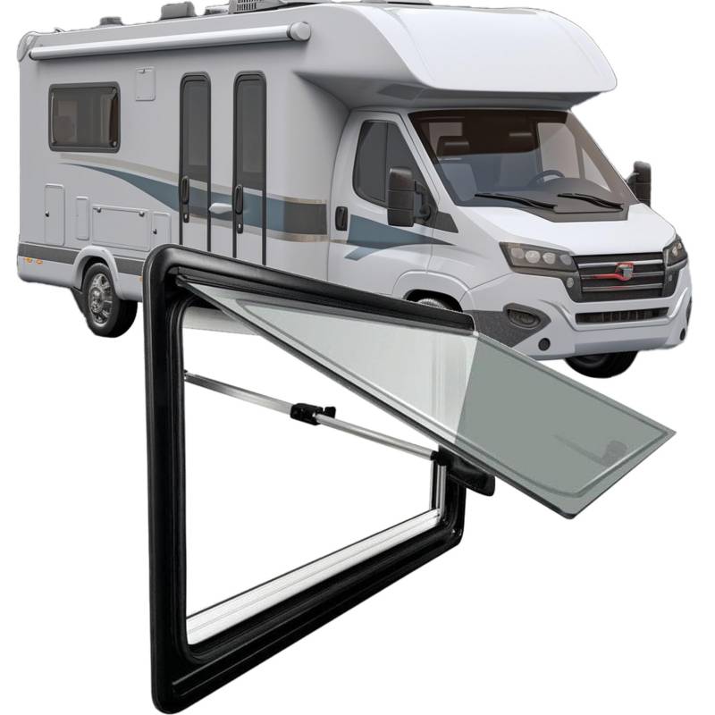 Ddasam Caravan Seitenfenster Wohnmobilfenster fliegengitter mit fenster Seitenfenster RV Klappfenster Externes Push Fenster mit integriertem Rollo und Fliegengitter für Wohnwagen Van Camper（500*500mm） von Ddasam