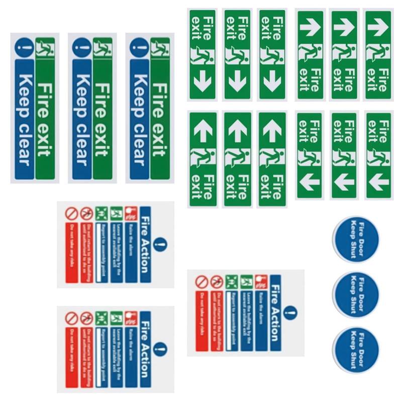 Kleber Aufkleber Feuerausschreibung Beschilderung Schild Feuer Ausläufen Schilder Rechts Links Nach Oben Sicherheitsschilder von Ddujbtp
