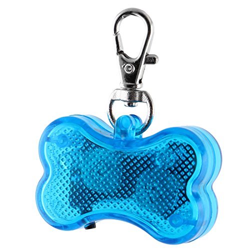 DealMux Kunststoff Pet Hundeknochen-Form-3 Modus-LED-Blitz-Licht-Sicherheits-Anhänger-Name ID-Tag-Blau von DealMux