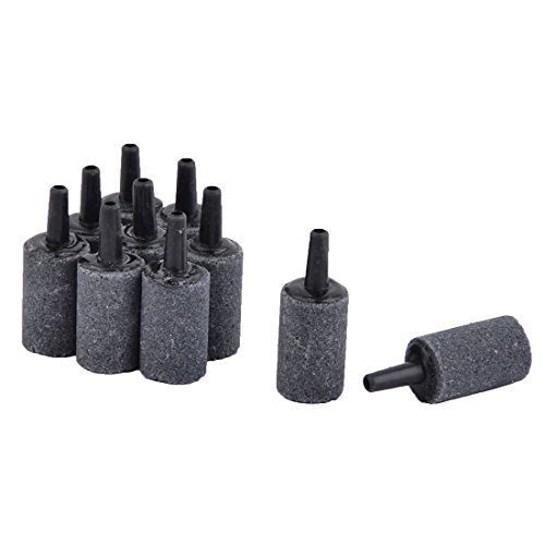 DealMux Zylinder geformt Aquarium Luftblase Stein Pump-Dekor 10 PCS Grau Schwarz von DealMux