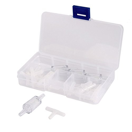 Gerade T DealMux Kunststoff geformte Aquarium Inline Schläuche Ventil prüfen Sets 24 in 1 Clear White von DealMux