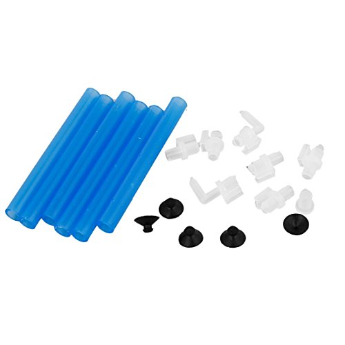 Kunststoff-Aquarium Luftvorhang Bar Saugnapf Elbow Connectors Set Blau von DealMux