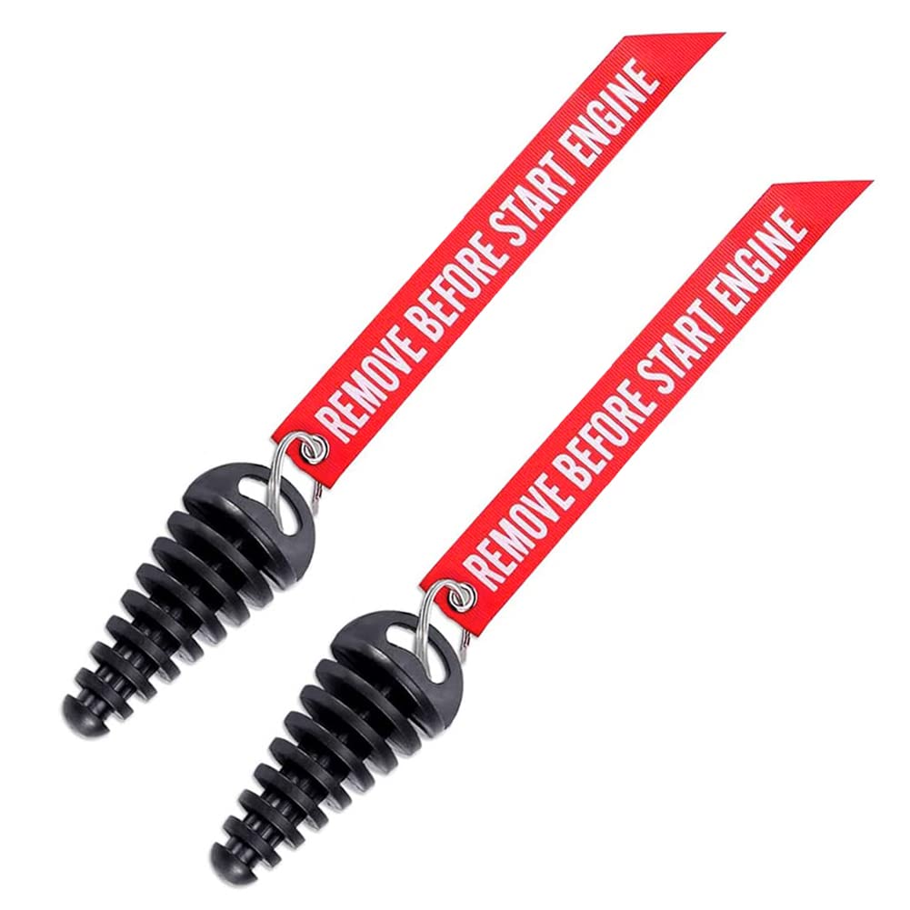 Dealikee 2 Stück 15mm-38mm Motorrad Auspuffstopfen Wasserdichter Gummi Stopfen Auspuffrohre Stopfen Motorradauspuff Schalldämpfer Auspuff Plug für Motorrad 0.6-1.5" von Dealikee