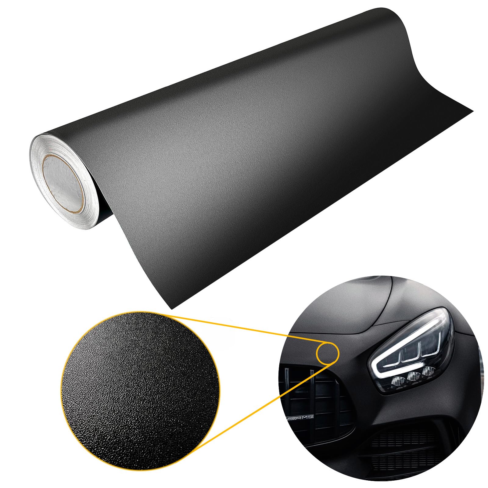Autofolie matt 100x1000 cm | Klebefolie Auto mit Luftkanal-Kleber und UV-Schutz | Selbstklebend Folie für Innen und Außen | Auto Folierung für Tuning | Carwrappingfolie | Strukturfolie Schwarz Matt Autofolie matt 100x1000 cm | Klebefolie Auto mit Luftkanal-Kleber und UV-Schutz | Selbstklebend Folie für Innen und Außen | Auto Folierung für Tuning | Carwrappingfolie | Strukturfolie Schwarz Matt von DecoMeister