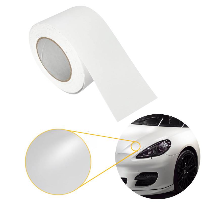 Autofolie matt 10x3000 cm | Klebefolie Auto mit Luftkanal-Kleber und UV-Schutz | Selbstklebend Folie für Innen und Außen | Auto Folierung für Tuning | Einstiegsleisten Schutz | Weiß Matt von DecoMeister