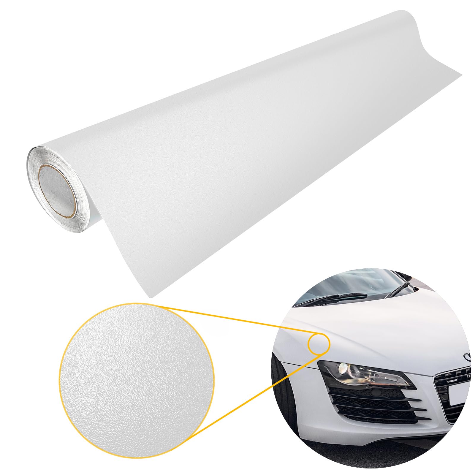 Autofolie matt 151x50 cm | Klebefolie Auto mit Luftkanal-Kleber und UV-Schutz | Selbstklebend Folie für Innen und Außen | Auto Folierung für Tuning | Carwrappingfolie | Strukturfolie Weiß Matt Autofolie matt 151x50 cm | Klebefolie Auto mit Luftkanal-Kleber und UV-Schutz | Selbstklebend Folie für Innen und Außen | Auto Folierung für Tuning | Carwrappingfolie | Strukturfolie Weiß Matt von DecoMeister