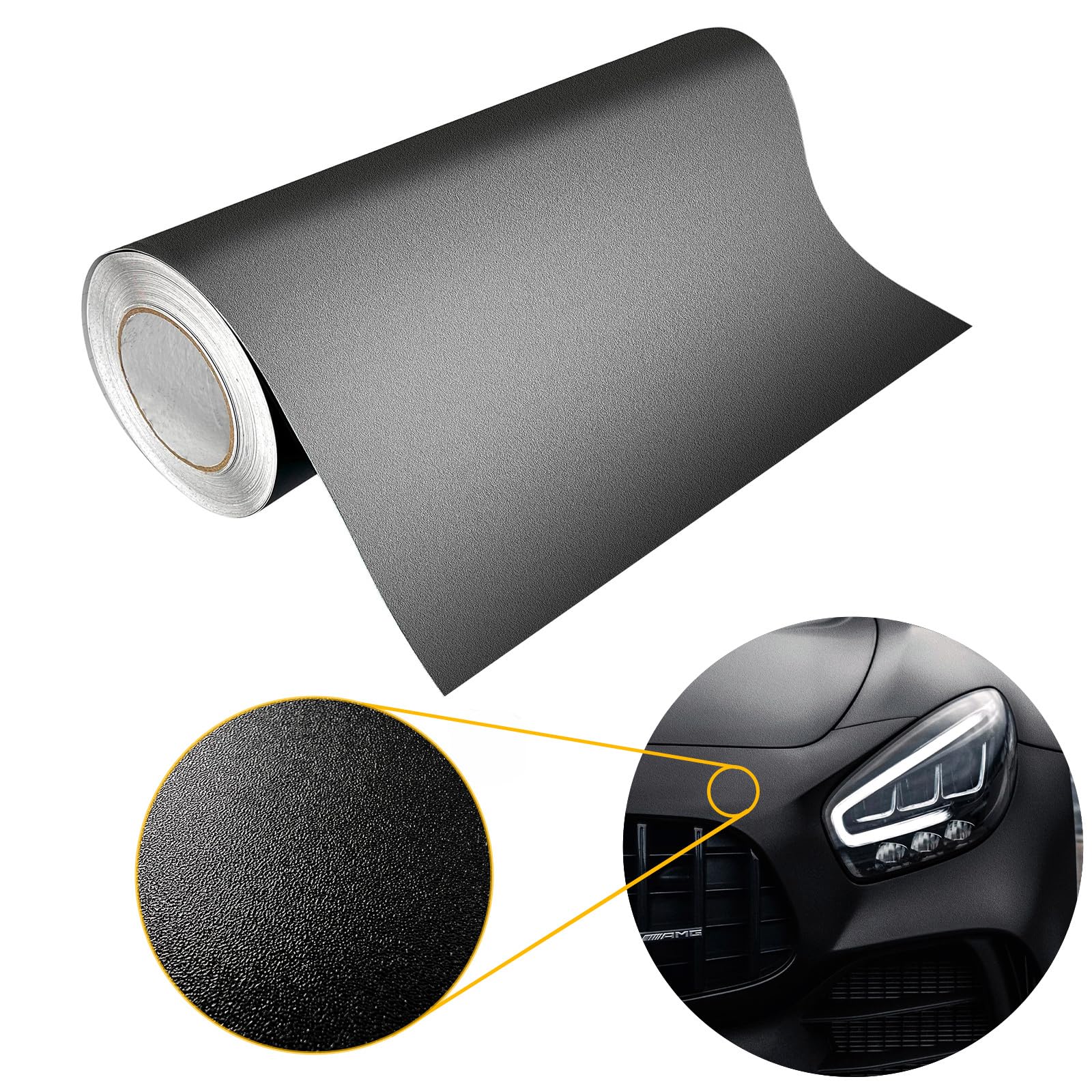 Autofolie matt 50x50 cm | Klebefolie Auto mit Luftkanal-Kleber und UV-Schutz | Selbstklebend Folie für Innen und Außen | Auto Folierung für Tuning | Carwrappingfolie | Strukturfolie Schwarz Matt Autofolie matt 50x50 cm | Klebefolie Auto mit Luftkanal-Kleber und UV-Schutz | Selbstklebend Folie für Innen und Außen | Auto Folierung für Tuning | Carwrappingfolie | Strukturfolie Schwarz Matt von DecoMeister