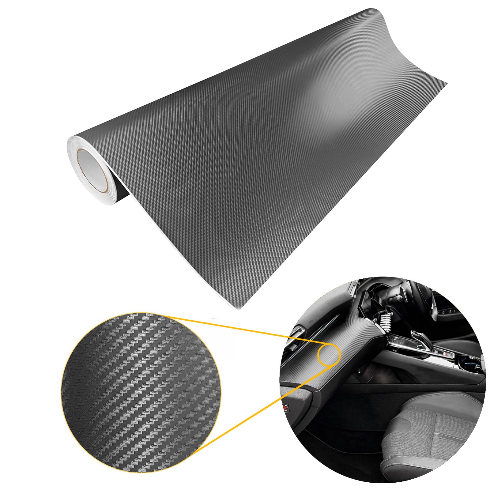 Carbon Folie 100x50 cm | Carbonfolie matt mit Luftkanal-Kleber und UV-Schutz | Selbstklebend Autofolie für Innen und Außen | Auto Folierung für Tuning | Carwrappingfolie | Carbon 3D Graphit Carbon Folie 100x50 cm | Carbonfolie matt mit Luftkanal-Kleber und UV-Schutz | Selbstklebend Autofolie für Innen und Außen | Auto Folierung für Tuning | Carwrappingfolie | Carbon 3D Graphit von DecoMeister