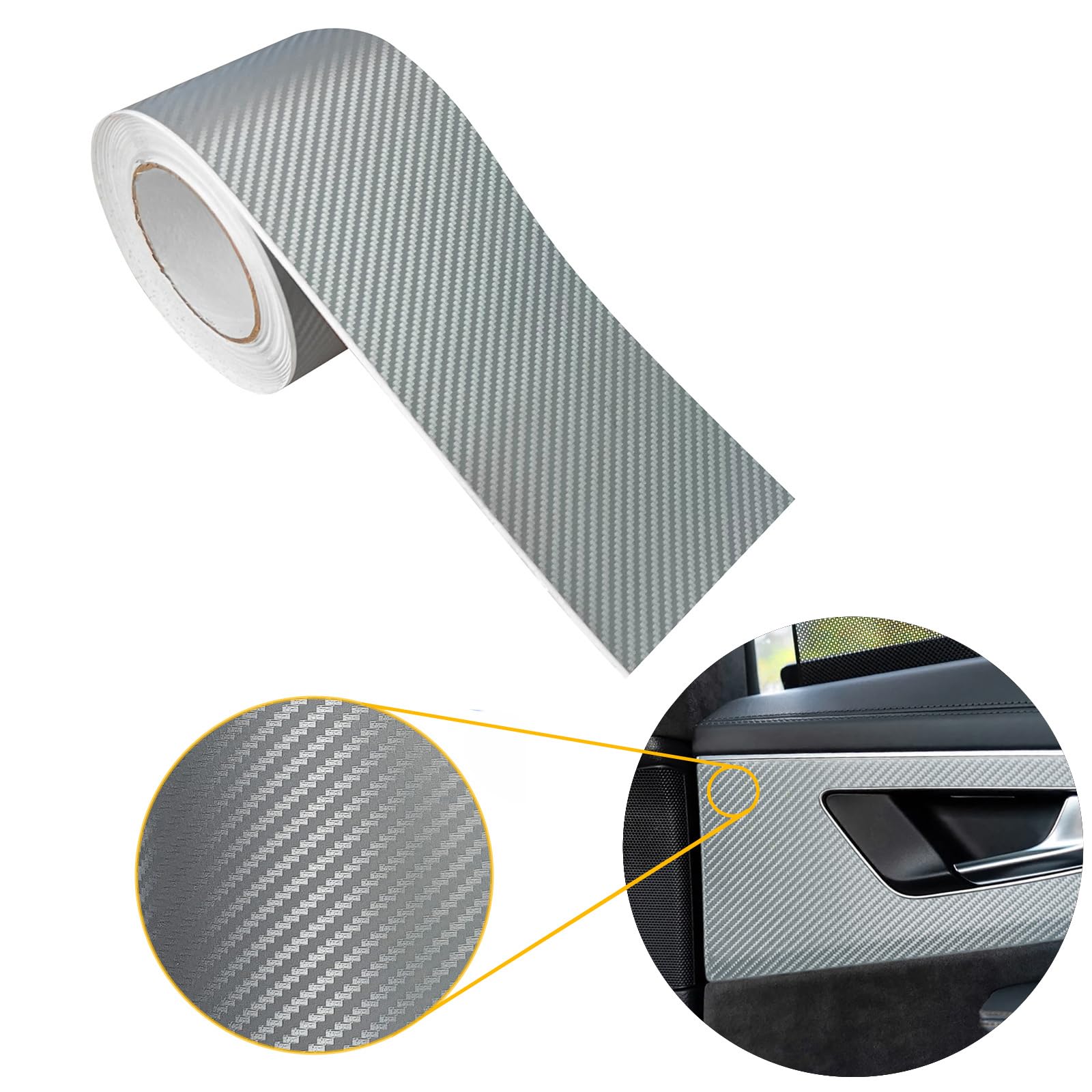Carbon Folie 10x50 cm | Carbonfolie matt mit Luftkanal-Kleber und UV-Schutz | Selbstklebend Autofolie für Innen und Außen | Auto Folierung für Tuning | Einstiegsleisten Schutz | Carbon 3D Silber Carbon Folie 10x50 cm | Carbonfolie matt mit Luftkanal-Kleber und UV-Schutz | Selbstklebend Autofolie für Innen und Außen | Auto Folierung für Tuning | Einstiegsleisten Schutz | Carbon 3D Silber von DecoMeister