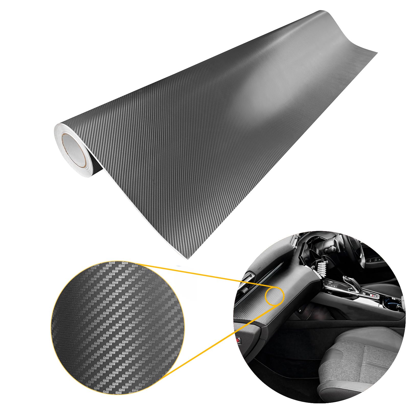 Carbon Folie 151x100 cm | Carbonfolie matt mit Luftkanal-Kleber und UV-Schutz | Selbstklebend Autofolie für Innen und Außen | Auto Folierung für Tuning | Carwrappingfolie | Carbon 3D Graphit Carbon Folie 151x100 cm | Carbonfolie matt mit Luftkanal-Kleber und UV-Schutz | Selbstklebend Autofolie für Innen und Außen | Auto Folierung für Tuning | Carwrappingfolie | Carbon 3D Graphit von DecoMeister