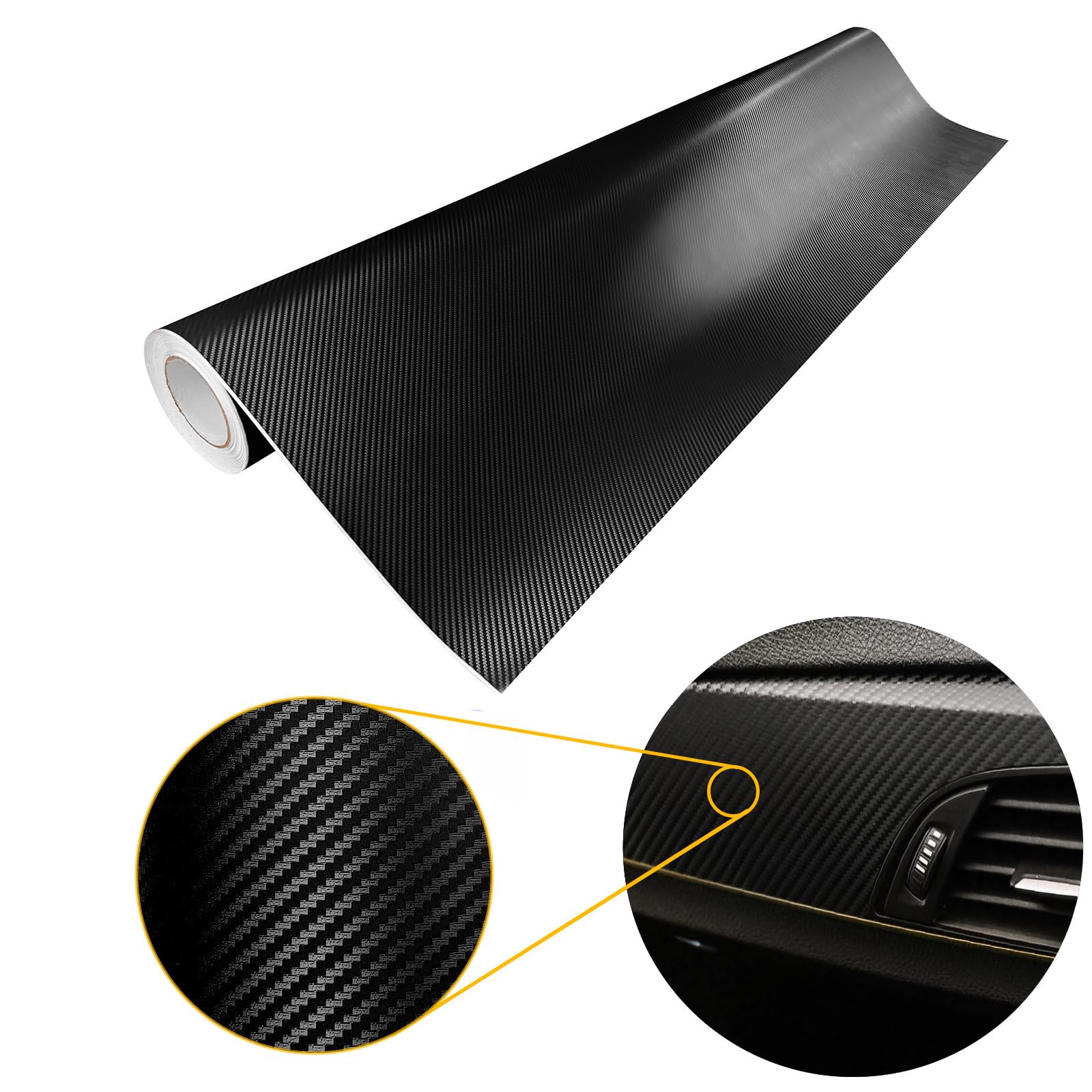 Carbon Folie 151x50 cm | Carbonfolie matt mit Luftkanal-Kleber und UV-Schutz | Selbstklebend Autofolie für Innen und Außen | Auto Folierung für Tuning | Carwrappingfolie | Carbon 3D Schwarz Carbon Folie 151x50 cm | Carbonfolie matt mit Luftkanal-Kleber und UV-Schutz | Selbstklebend Autofolie für Innen und Außen | Auto Folierung für Tuning | Carwrappingfolie | Carbon 3D Schwarz von DecoMeister