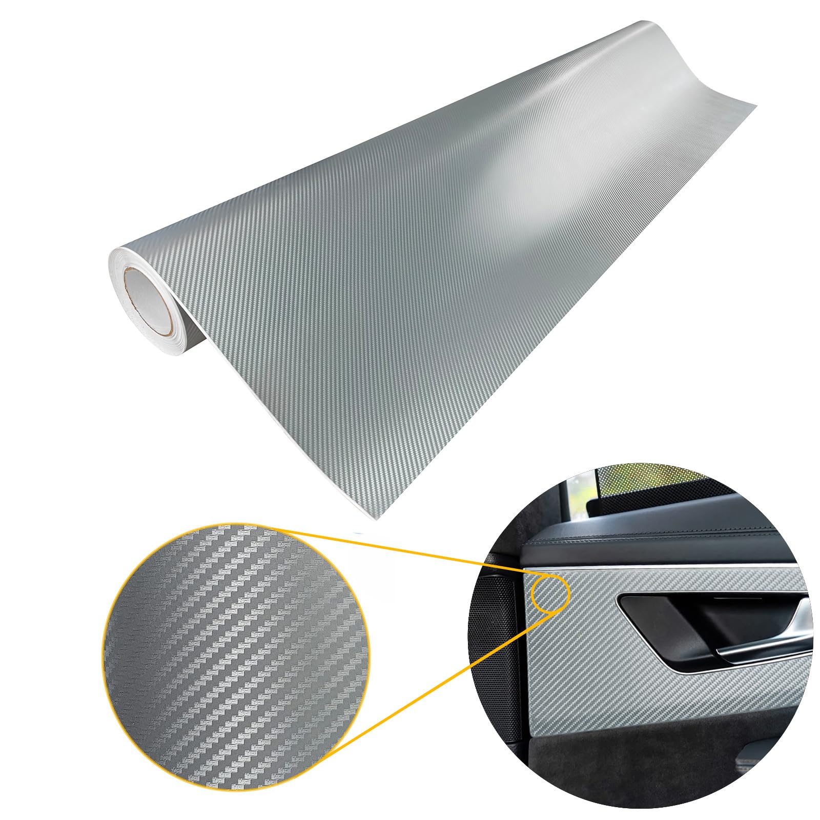Carbon Folie 151x50 cm | Carbonfolie matt mit Luftkanal-Kleber und UV-Schutz | Selbstklebend Autofolie für Innen und Außen | Auto Folierung für Tuning | Carwrappingfolie | Carbon 3D Silber Carbon Folie 151x50 cm | Carbonfolie matt mit Luftkanal-Kleber und UV-Schutz | Selbstklebend Autofolie für Innen und Außen | Auto Folierung für Tuning | Carwrappingfolie | Carbon 3D Silber von DecoMeister