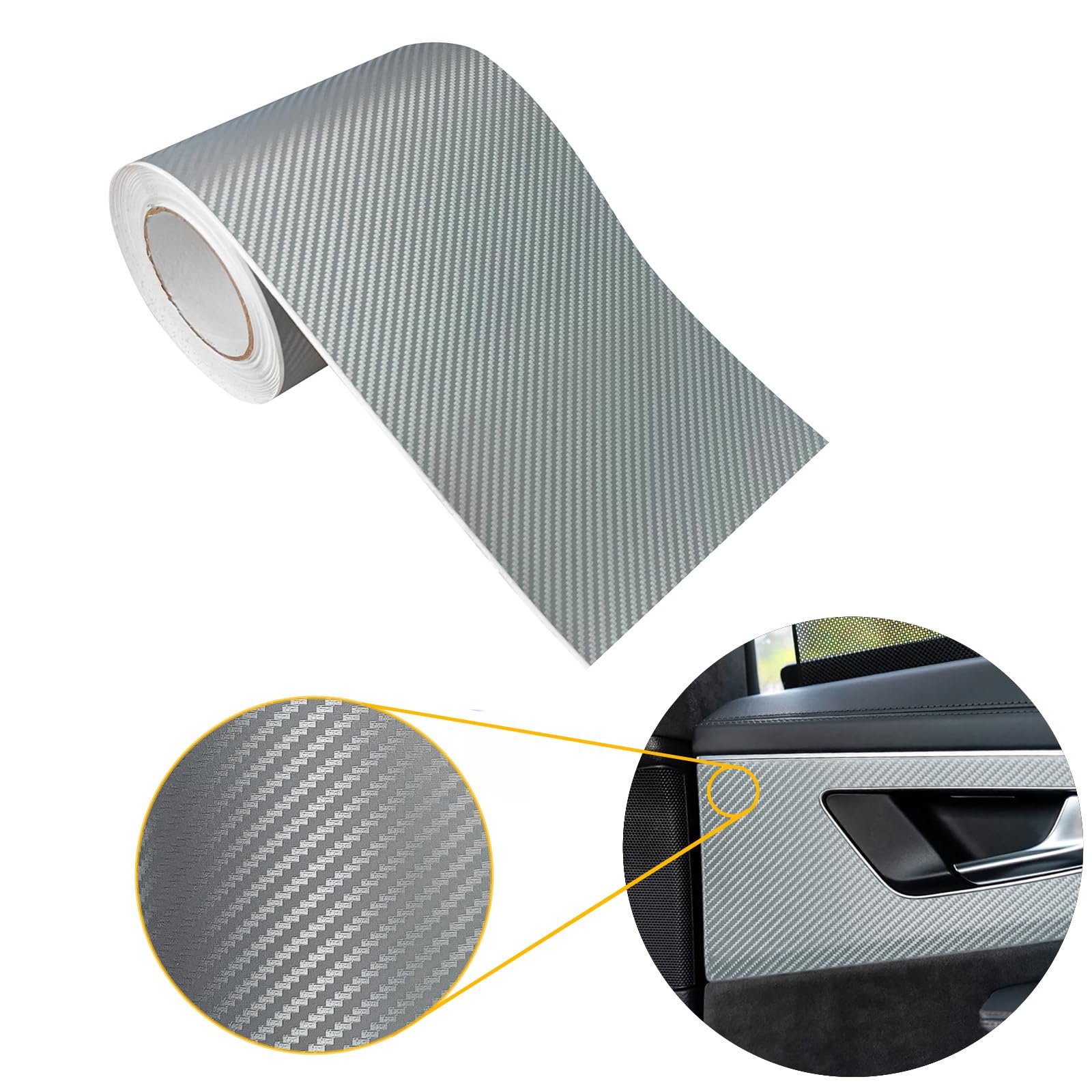 Carbon Folie 20x50 cm | Carbonfolie matt mit Luftkanal-Kleber und UV-Schutz | Selbstklebend Autofolie für Innen und Außen | Auto Folierung für Tuning | Einstiegsleisten Schutz | Carbon 3D Silber Carbon Folie 20x50 cm | Carbonfolie matt mit Luftkanal-Kleber und UV-Schutz | Selbstklebend Autofolie für Innen und Außen | Auto Folierung für Tuning | Einstiegsleisten Schutz | Carbon 3D Silber von DecoMeister
