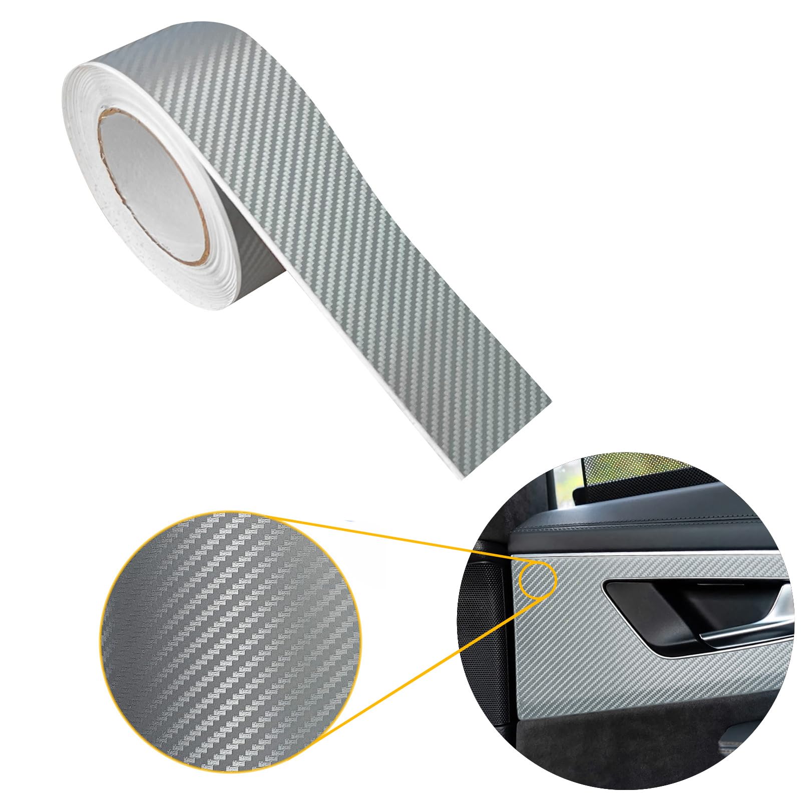 Carbon Folie 5x200 cm | Carbonfolie matt mit Luftkanal-Kleber und UV-Schutz | Selbstklebend Autofolie für Innen und Außen | Auto Folierung für Tuning | Einstiegsleisten Schutz | Carbon 3D Silber Carbon Folie 5x200 cm | Carbonfolie matt mit Luftkanal-Kleber und UV-Schutz | Selbstklebend Autofolie für Innen und Außen | Auto Folierung für Tuning | Einstiegsleisten Schutz | Carbon 3D Silber von DecoMeister