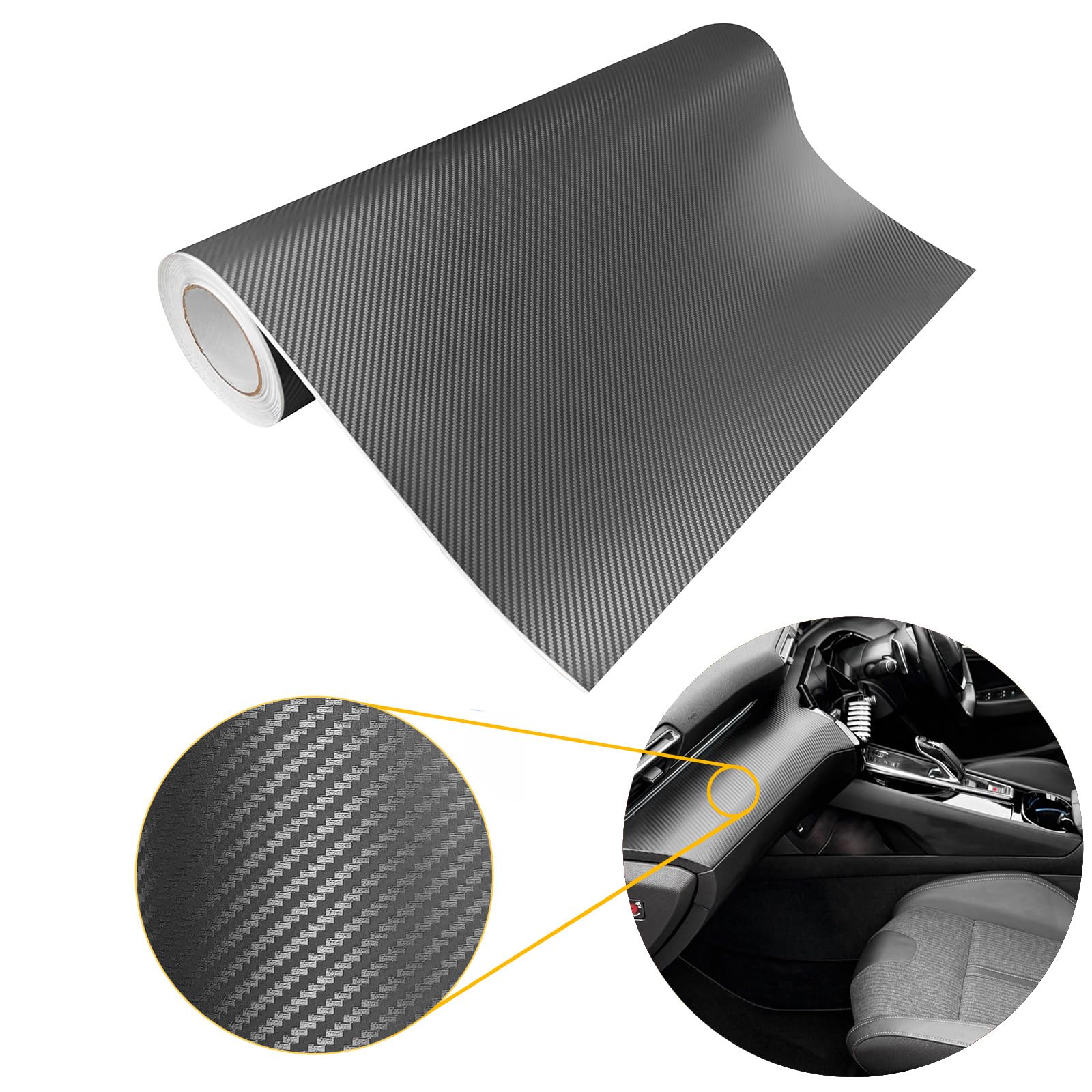 Carbon Folie 75x1500 cm | Carbonfolie matt mit Luftkanal-Kleber und UV-Schutz | Selbstklebend Autofolie für Innen und Außen | Auto Folierung für Tuning | Carwrappingfolie | Carbon 3D Graphit Carbon Folie 75x1500 cm | Carbonfolie matt mit Luftkanal-Kleber und UV-Schutz | Selbstklebend Autofolie für Innen und Außen | Auto Folierung für Tuning | Carwrappingfolie | Carbon 3D Graphit von DecoMeister