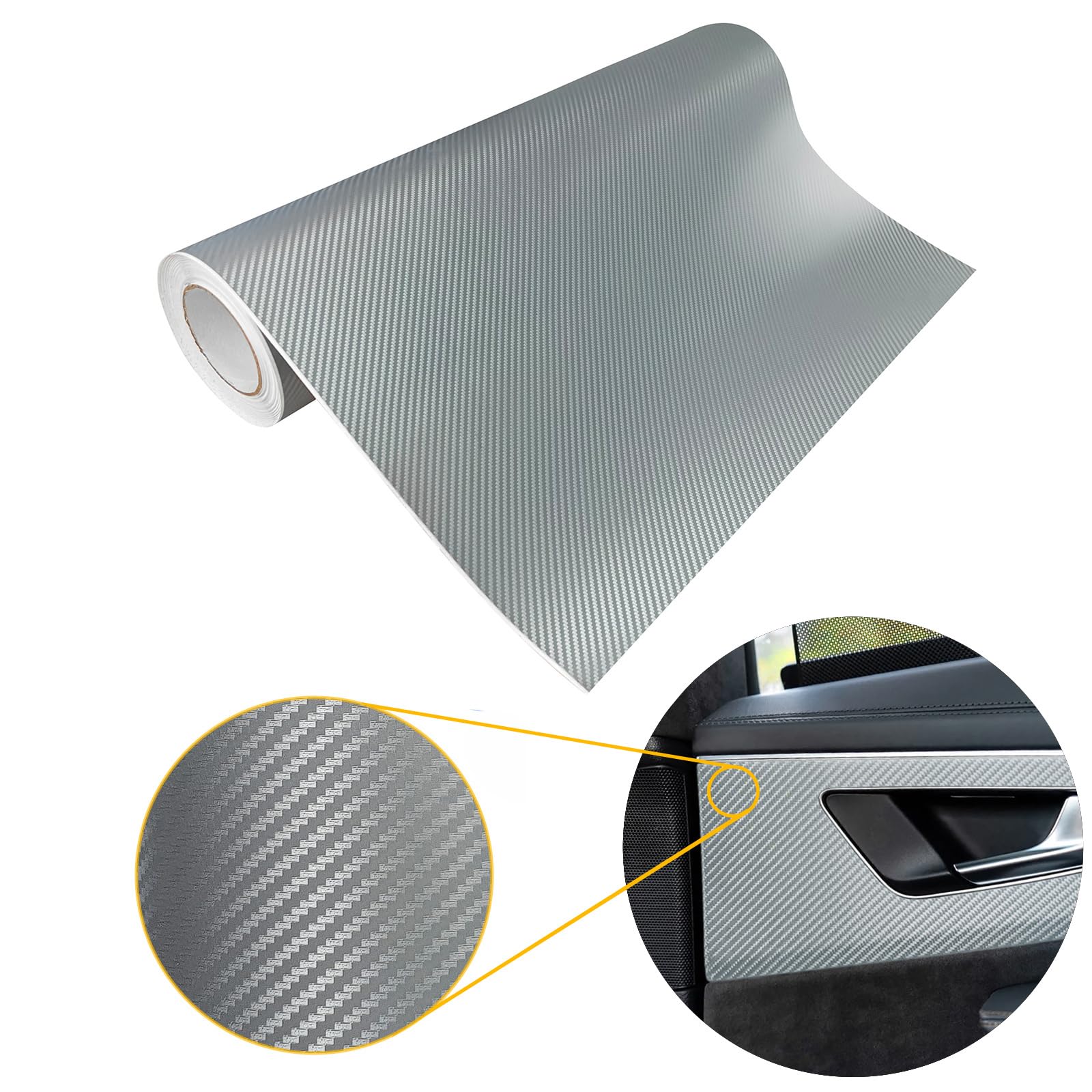 Carbon Folie 75x500 cm | Carbonfolie matt mit Luftkanal-Kleber und UV-Schutz | Selbstklebend Autofolie für Innen und Außen | Auto Folierung für Tuning | Carwrappingfolie | Carbon 3D Silber Carbon Folie 75x500 cm | Carbonfolie matt mit Luftkanal-Kleber und UV-Schutz | Selbstklebend Autofolie für Innen und Außen | Auto Folierung für Tuning | Carwrappingfolie | Carbon 3D Silber von DecoMeister