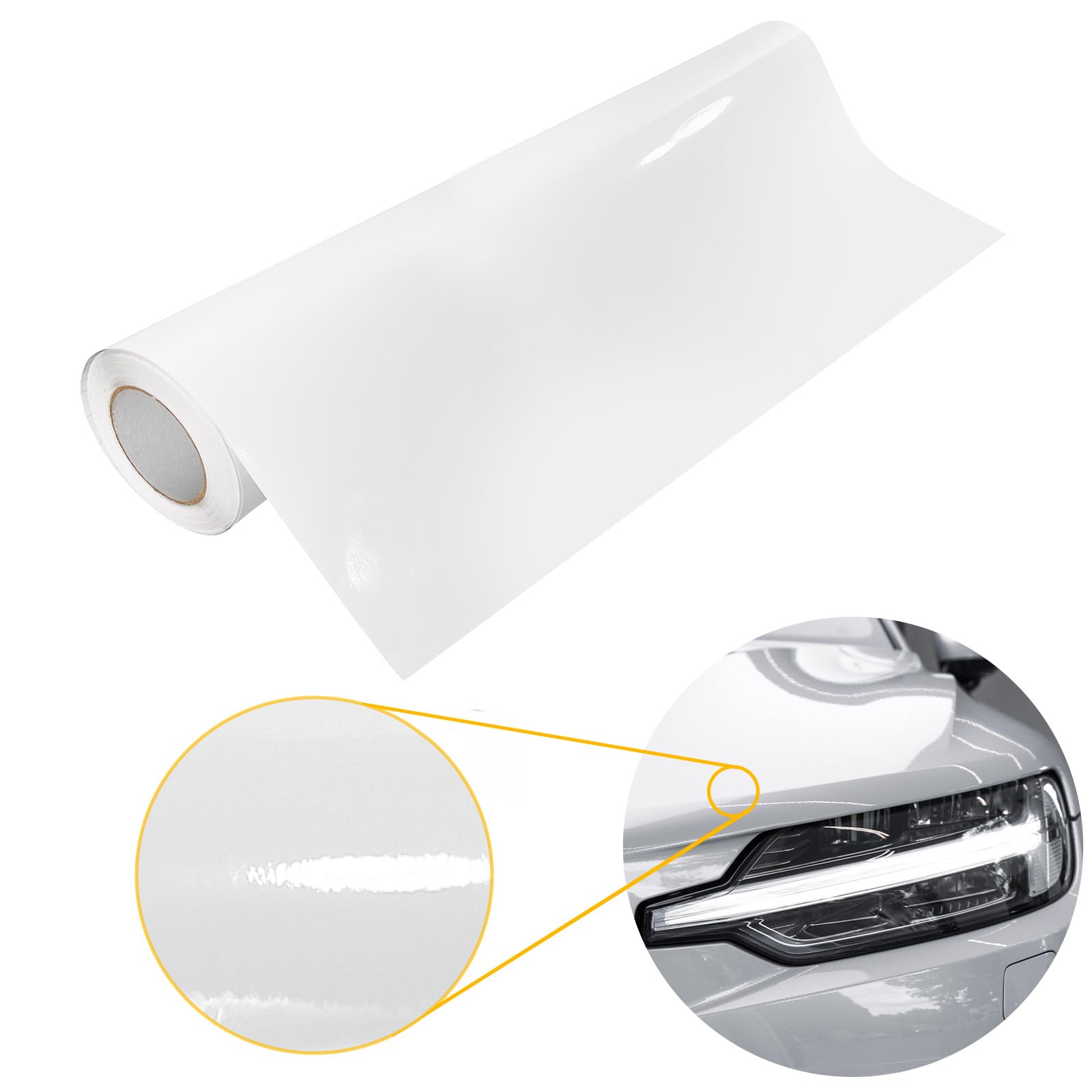 DecoMeister Autofolie Glanz 100x100 cm | Klebefolie Auto mit Luftkanal-Kleber und UV-Schutz | Selbstklebend Folie für Innen und Außen | Auto Folierung für Tuning | Carwrappingfolie | Weiß Glanz DecoMeister Autofolie Glanz 100x100 cm | Klebefolie Auto mit Luftkanal-Kleber und UV-Schutz | Selbstklebend Folie für Innen und Außen | Auto Folierung für Tuning | Carwrappingfolie | Weiß Glanz von DecoMeister