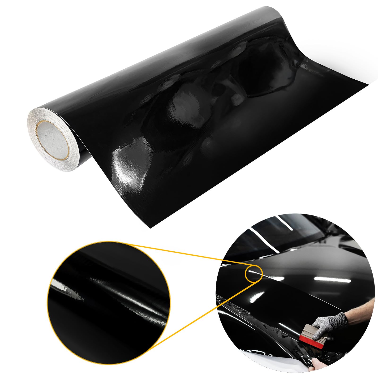 DecoMeister Autofolie Glanz 100x50 cm | Klebefolie Auto mit Luftkanal-Kleber und UV-Schutz | Selbstklebend Folie für Innen und Außen | Auto Folierung für Tuning | Carwrappingfolie | Schwarz Glanz DecoMeister Autofolie Glanz 100x50 cm | Klebefolie Auto mit Luftkanal-Kleber und UV-Schutz | Selbstklebend Folie für Innen und Außen | Auto Folierung für Tuning | Carwrappingfolie | Schwarz Glanz von DecoMeister