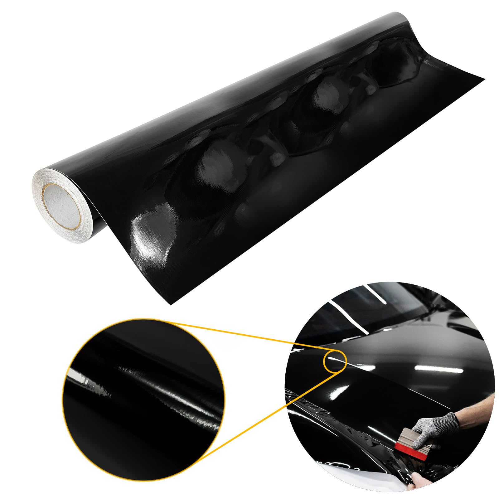 DecoMeister Autofolie Glanz 151x200 cm | Klebefolie Auto mit Luftkanal-Kleber und UV-Schutz | Selbstklebend Folie für Innen und Außen | Auto Folierung für Tuning | Carwrappingfolie | Schwarz Glanz DecoMeister Autofolie Glanz 151x200 cm | Klebefolie Auto mit Luftkanal-Kleber und UV-Schutz | Selbstklebend Folie für Innen und Außen | Auto Folierung für Tuning | Carwrappingfolie | Schwarz Glanz von DecoMeister