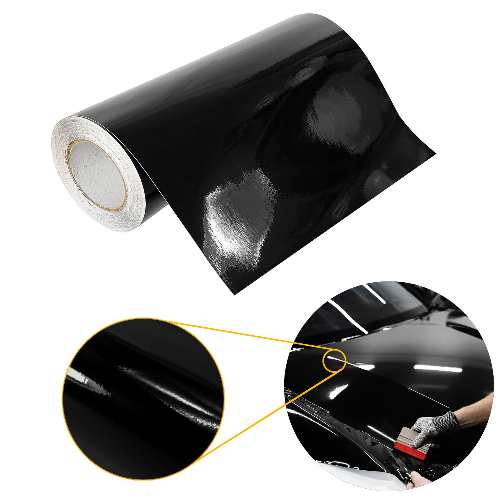 DecoMeister Autofolie Glanz 50x50 cm | Klebefolie Auto mit Luftkanal-Kleber und UV-Schutz | Selbstklebend Folie für Innen und Außen | Auto Folierung für Tuning | Carwrappingfolie | Schwarz Glanz DecoMeister Autofolie Glanz 50x50 cm | Klebefolie Auto mit Luftkanal-Kleber und UV-Schutz | Selbstklebend Folie für Innen und Außen | Auto Folierung für Tuning | Carwrappingfolie | Schwarz Glanz von DecoMeister