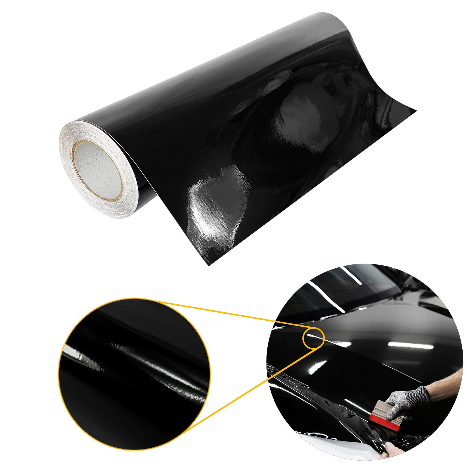 DecoMeister Autofolie Glanz 75x500 cm | Klebefolie Auto mit Luftkanal-Kleber und UV-Schutz | Selbstklebend Folie für Innen und Außen | Auto Folierung für Tuning | Carwrappingfolie | Schwarz Glanz DecoMeister Autofolie Glanz 75x500 cm | Klebefolie Auto mit Luftkanal-Kleber und UV-Schutz | Selbstklebend Folie für Innen und Außen | Auto Folierung für Tuning | Carwrappingfolie | Schwarz Glanz von DecoMeister