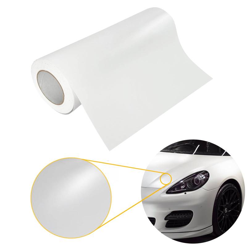 DecoMeister Autofolie matt 50x1000 cm | Klebefolie Auto mit Luftkanal-Kleber und UV-Schutz | Selbstklebend Folie für Innen und Außen | Auto Folierung für Tuning | Carwrappingfolie | Weiß Matt von DecoMeister