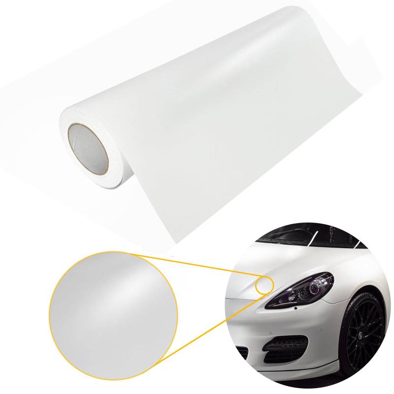DecoMeister Autofolie matt 75x1000 cm | Klebefolie Auto mit Luftkanal-Kleber und UV-Schutz | Selbstklebend Folie für Innen und Außen | Auto Folierung für Tuning | Carwrappingfolie | Weiß Matt von DecoMeister