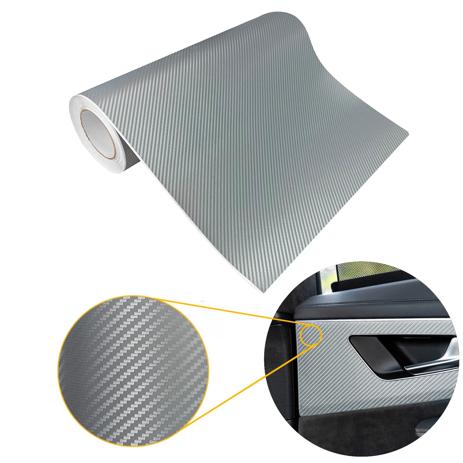 DecoMeister Carbon Folie 50x50 cm | Carbonfolie matt mit Luftkanal-Kleber und UV-Schutz | Selbstklebend Autofolie für Innen und Außen | Auto Folierung für Tuning | Carwrappingfolie | Carbon 3D Silber DecoMeister Carbon Folie 50x50 cm | Carbonfolie matt mit Luftkanal-Kleber und UV-Schutz | Selbstklebend Autofolie für Innen und Außen | Auto Folierung für Tuning | Carwrappingfolie | Carbon 3D Silber von DecoMeister