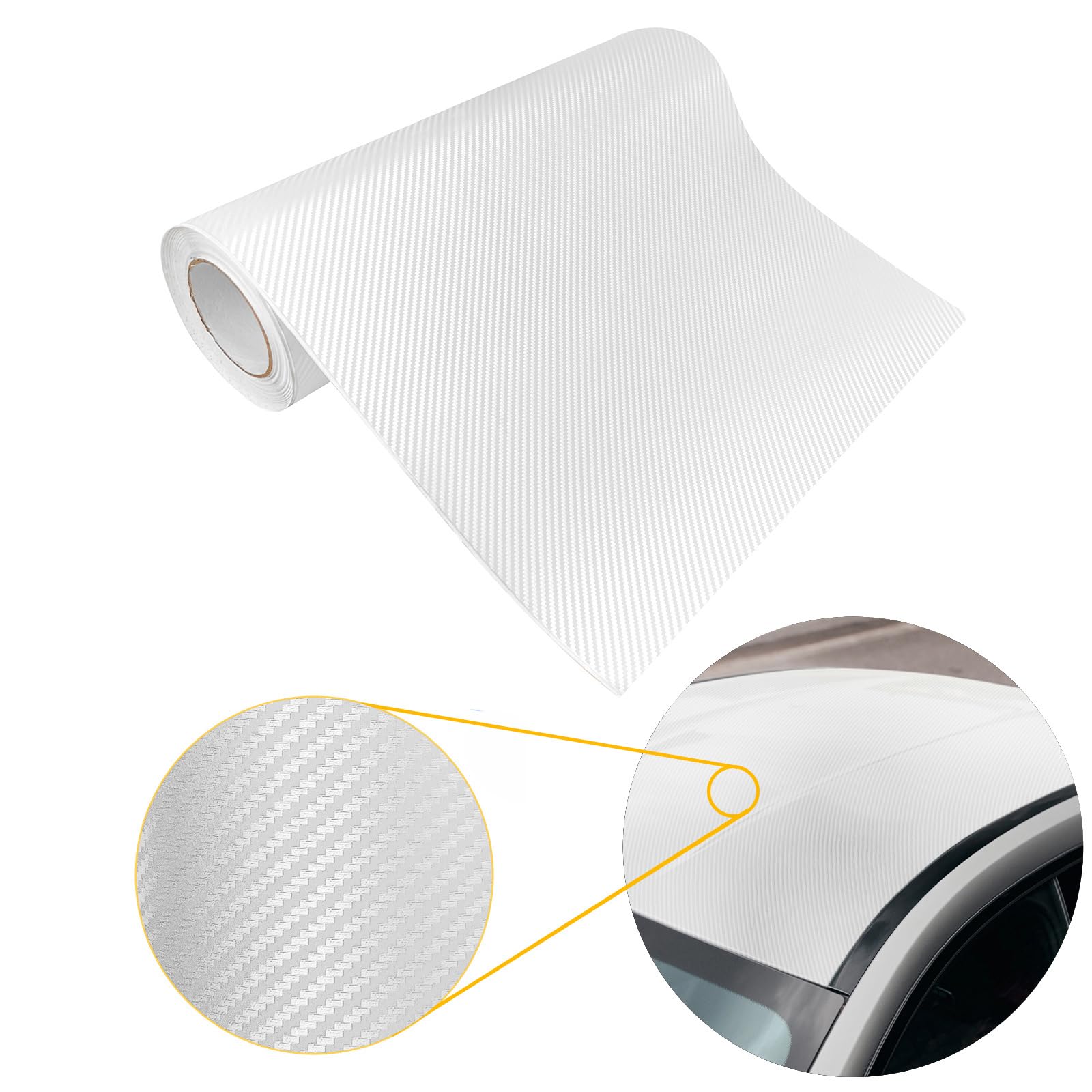 DecoMeister Carbon Folie 50x50 cm | Carbonfolie matt mit Luftkanal-Kleber und UV-Schutz | Selbstklebend Autofolie für Innen und Außen | Auto Folierung für Tuning | Carwrappingfolie | Carbon 3D Weiß DecoMeister Carbon Folie 50x50 cm | Carbonfolie matt mit Luftkanal-Kleber und UV-Schutz | Selbstklebend Autofolie für Innen und Außen | Auto Folierung für Tuning | Carwrappingfolie | Carbon 3D Weiß von DecoMeister