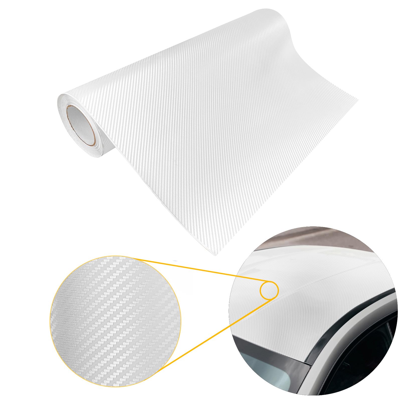 DecoMeister Carbon Folie 75x100 cm | Carbonfolie matt mit Luftkanal-Kleber und UV-Schutz | Selbstklebend Autofolie für Innen und Außen | Auto Folierung für Tuning | Carwrappingfolie | Carbon 3D Weiß DecoMeister Carbon Folie 75x100 cm | Carbonfolie matt mit Luftkanal-Kleber und UV-Schutz | Selbstklebend Autofolie für Innen und Außen | Auto Folierung für Tuning | Carwrappingfolie | Carbon 3D Weiß von DecoMeister